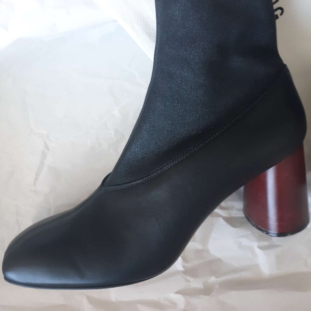 Helmut Lang Black and Brown Heeled Boots - Picture 6 of 10